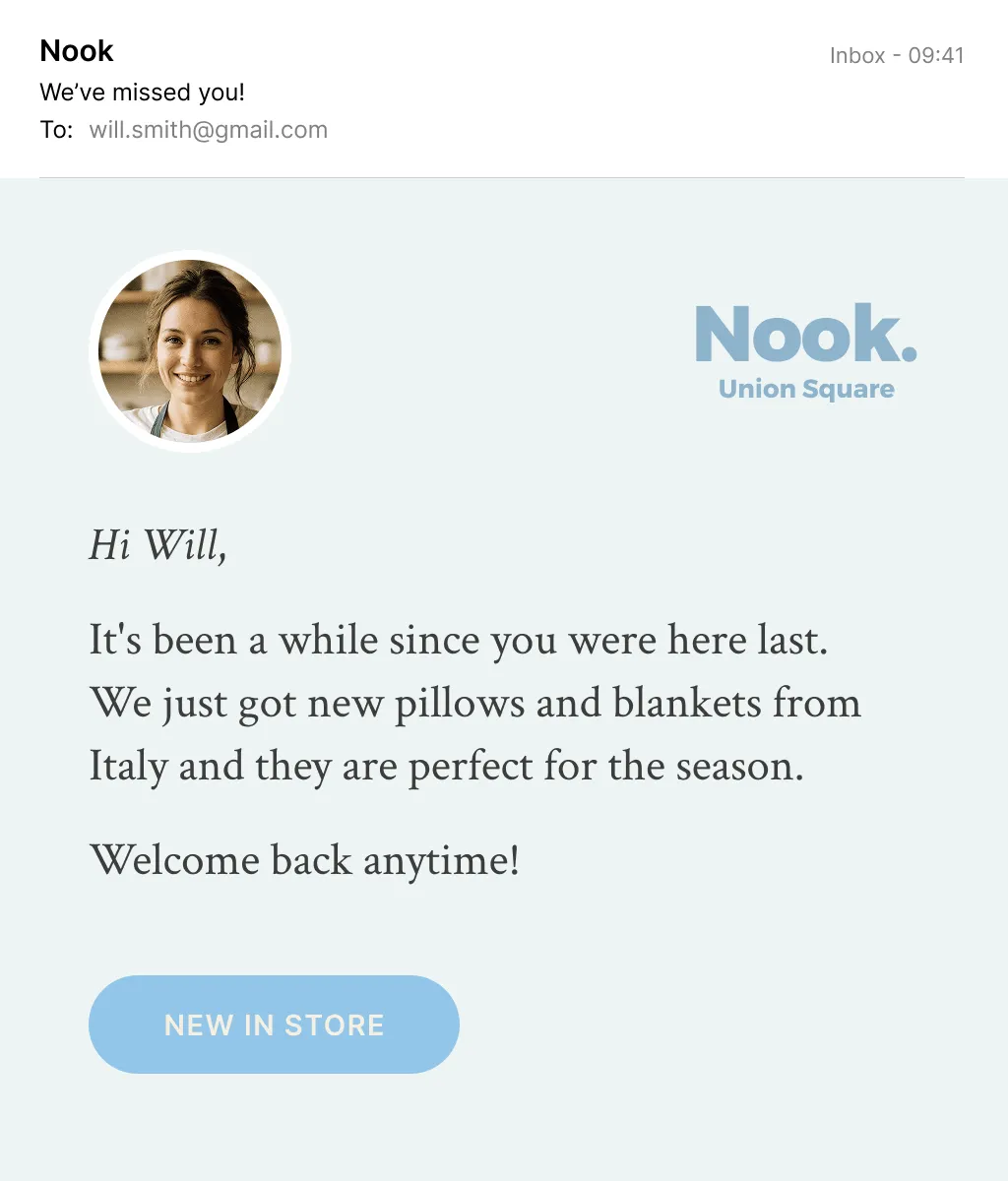 Email reminder example