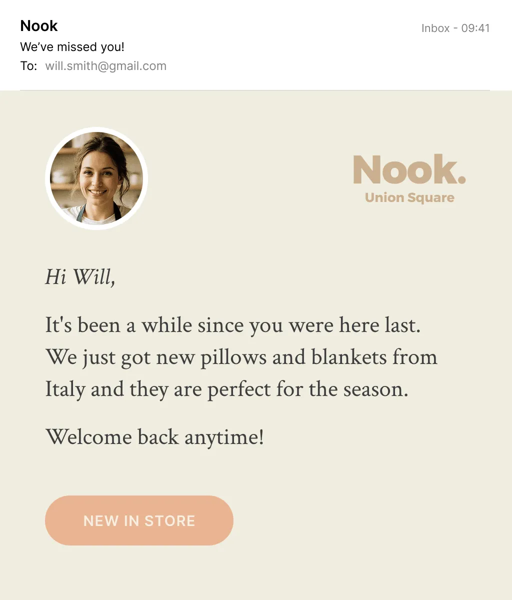 Email reminder example