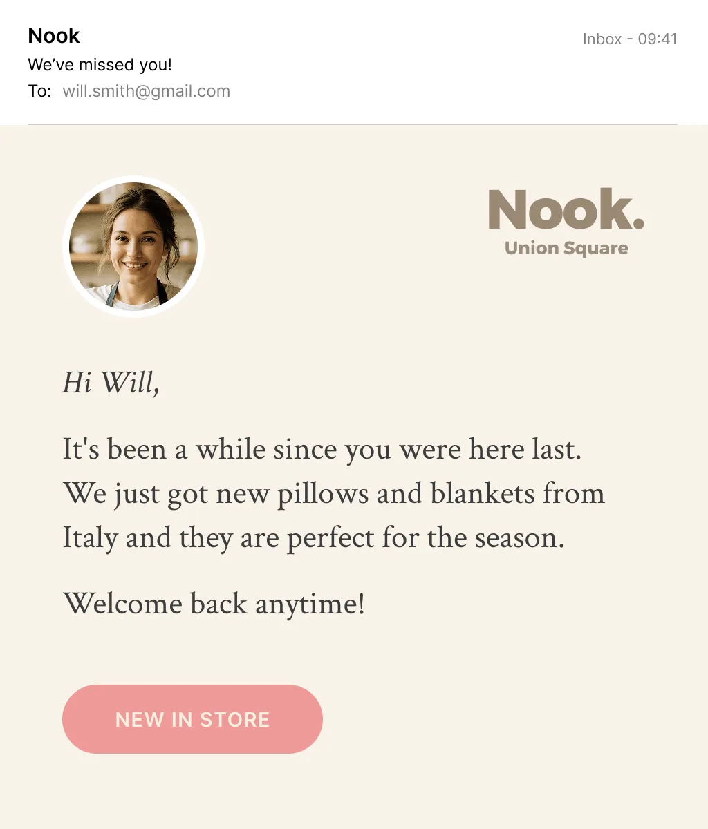 Email reminder example