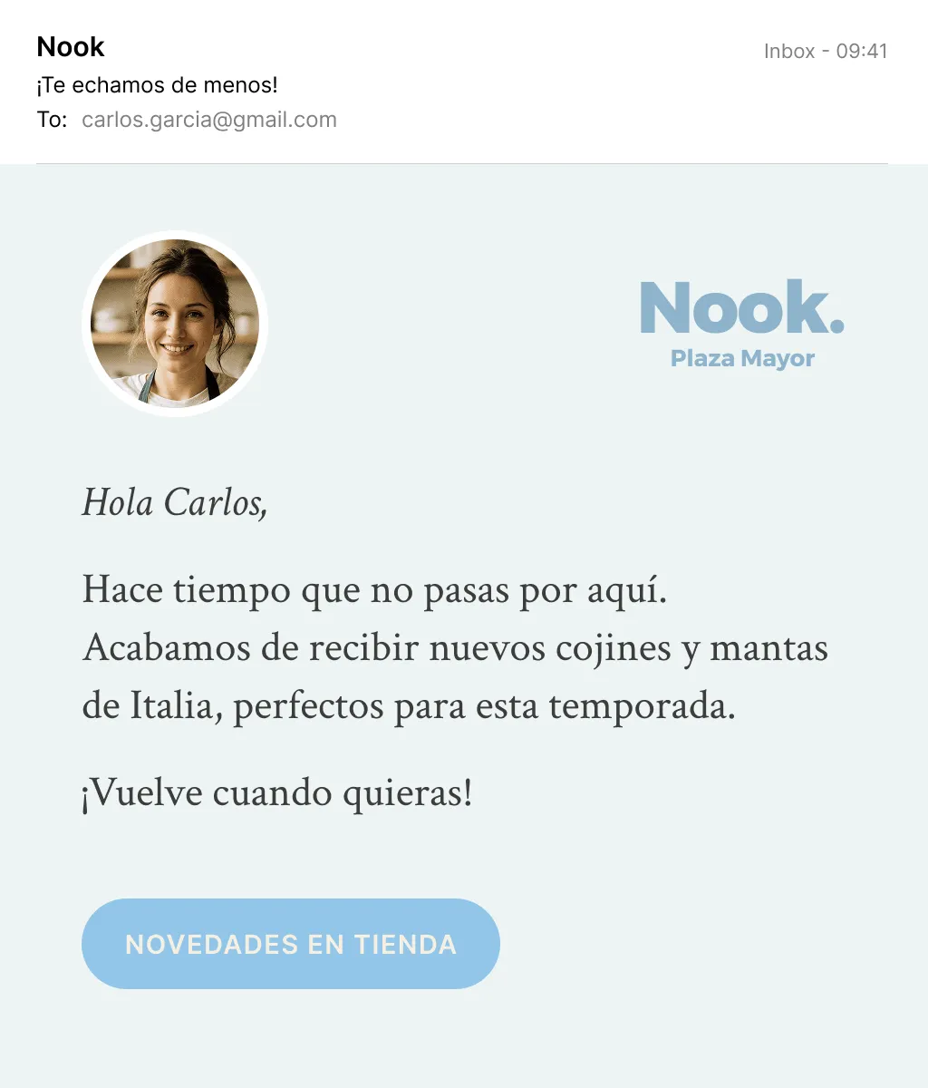 Ejemplo de correo de recordatorio