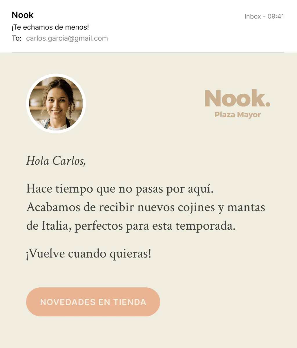 Ejemplo de correo de recordatorio
