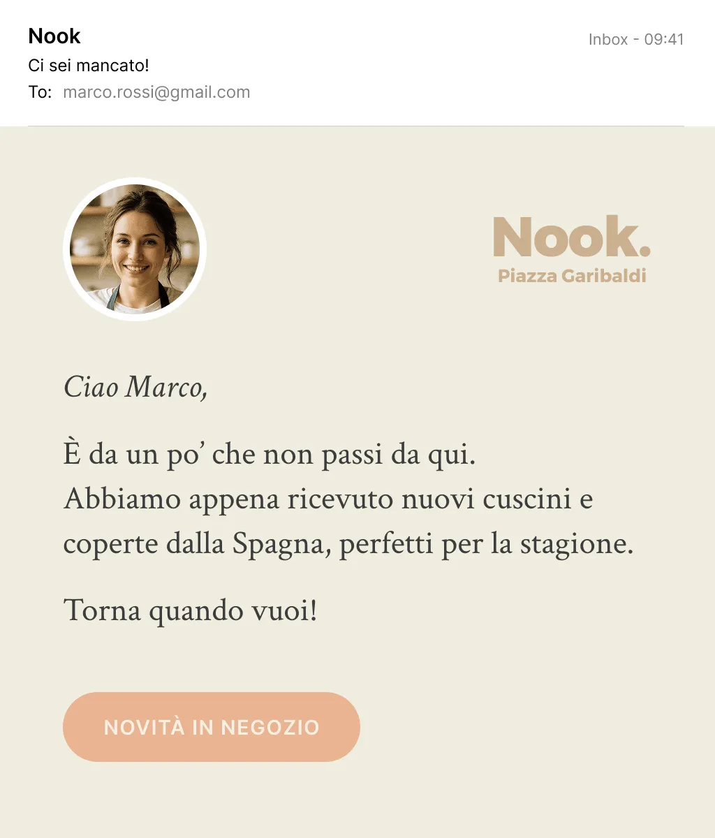Esempio di email di promemoria
