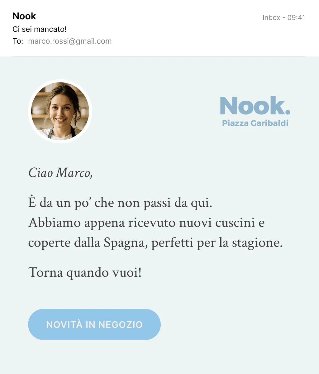 Esempio di email di promemoria