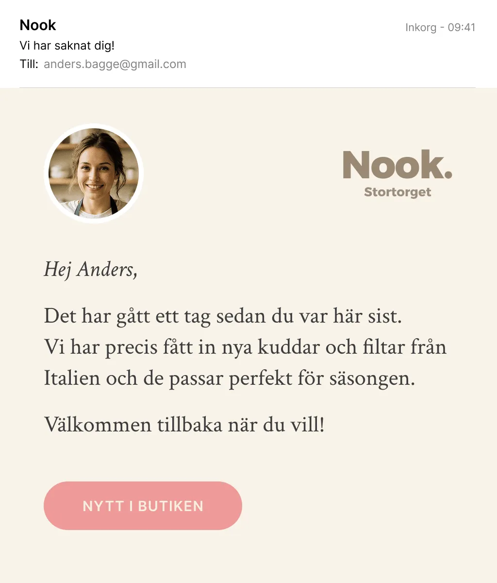 Mejlpåminnelse exempel