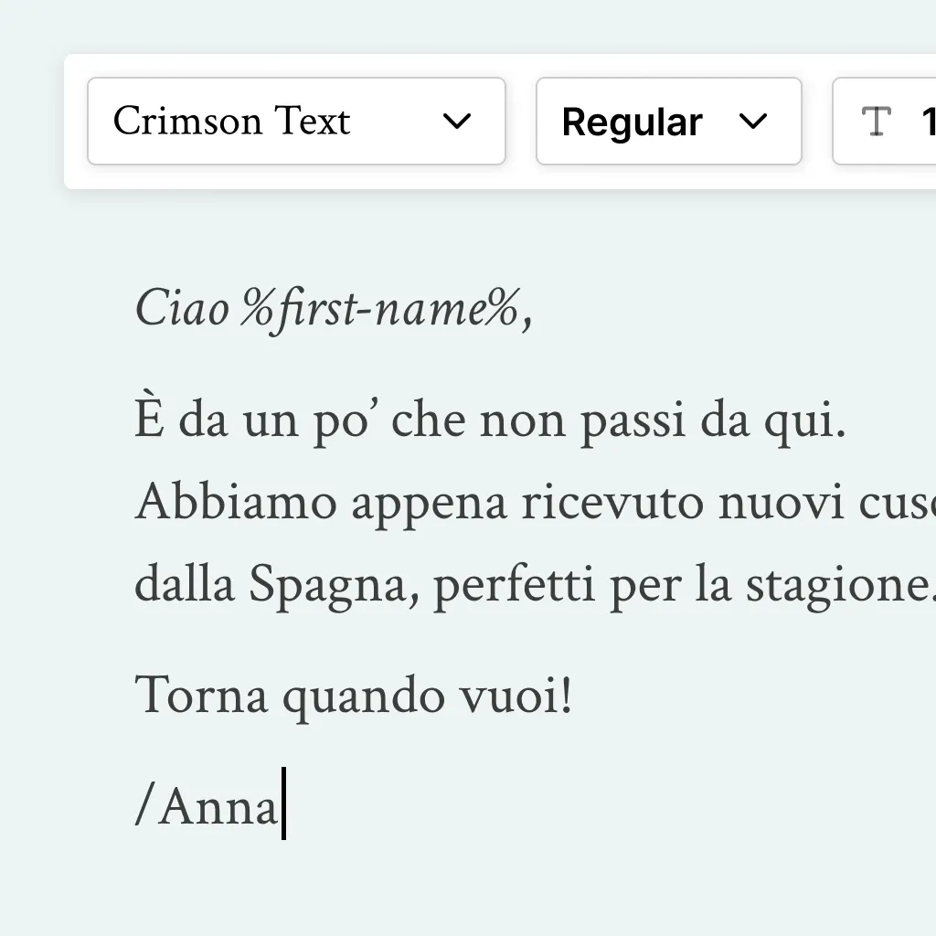 Crea il tuo messaggio