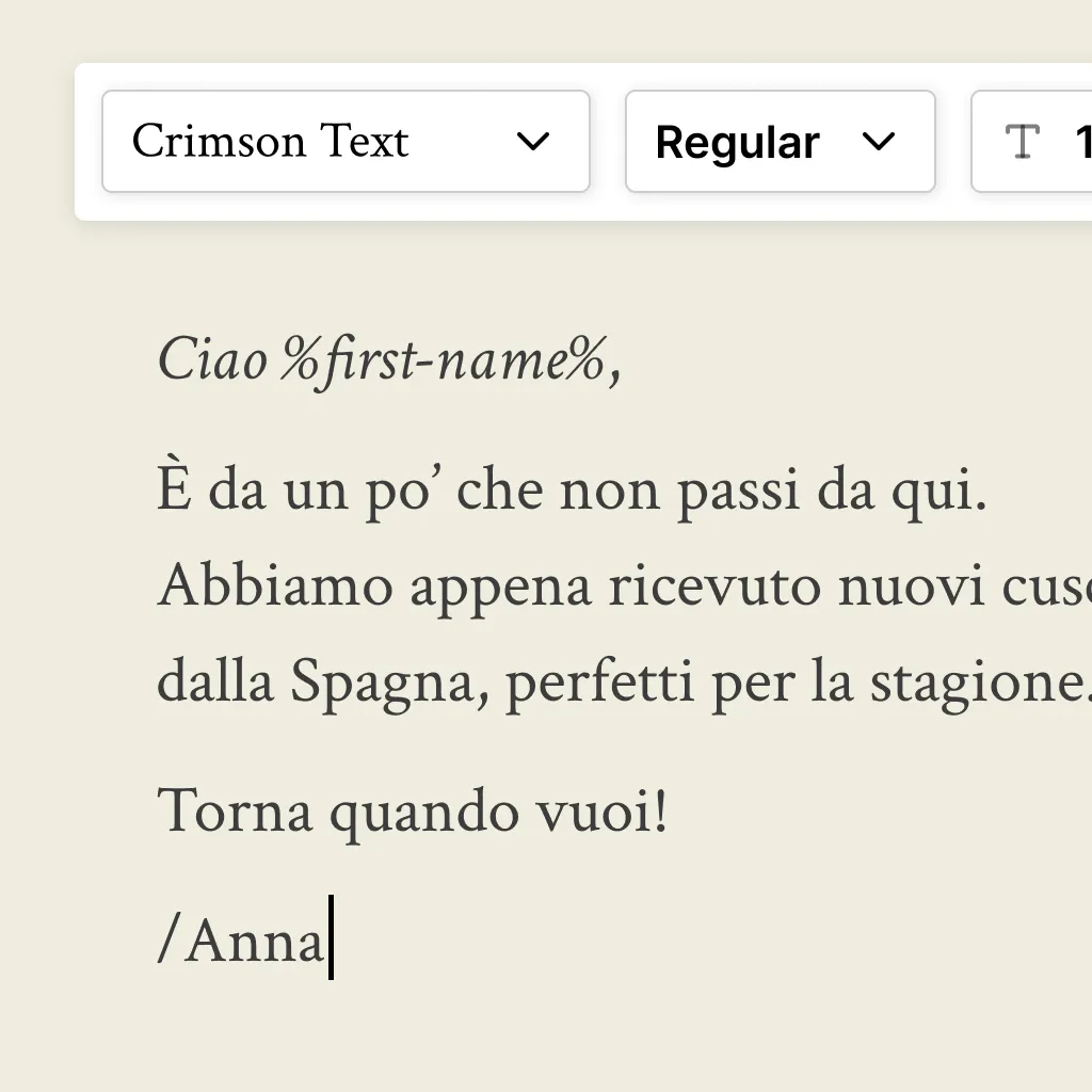 Crea il tuo messaggio