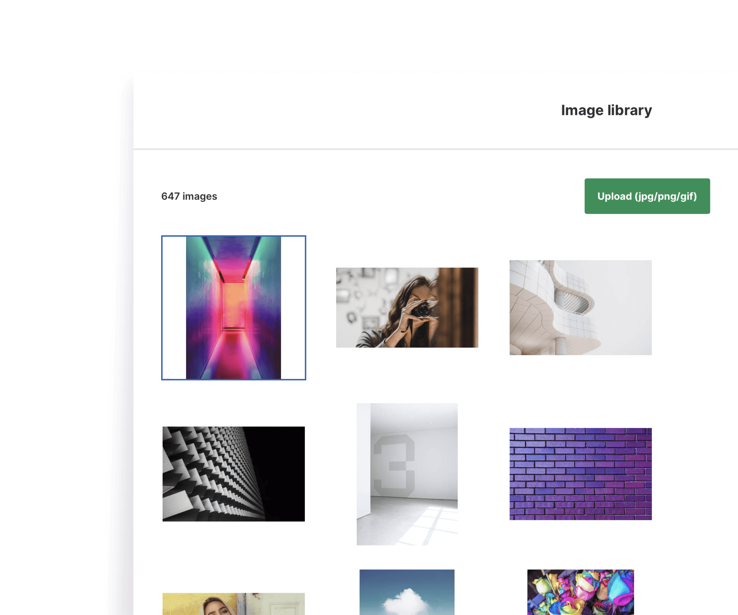 Upload an image to your newsletter