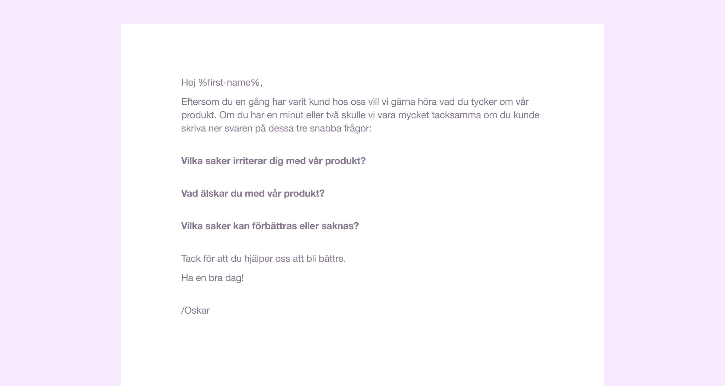 Rent budskap, rent engagemang - Minutemailer